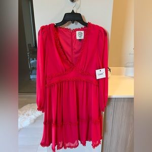 Fuchsia ruffled romantic dress